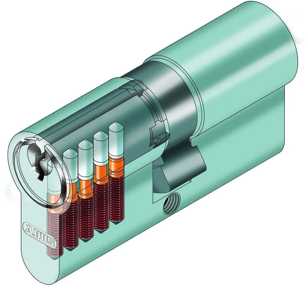Nickel button cylinder lock with 40-65 mm throw