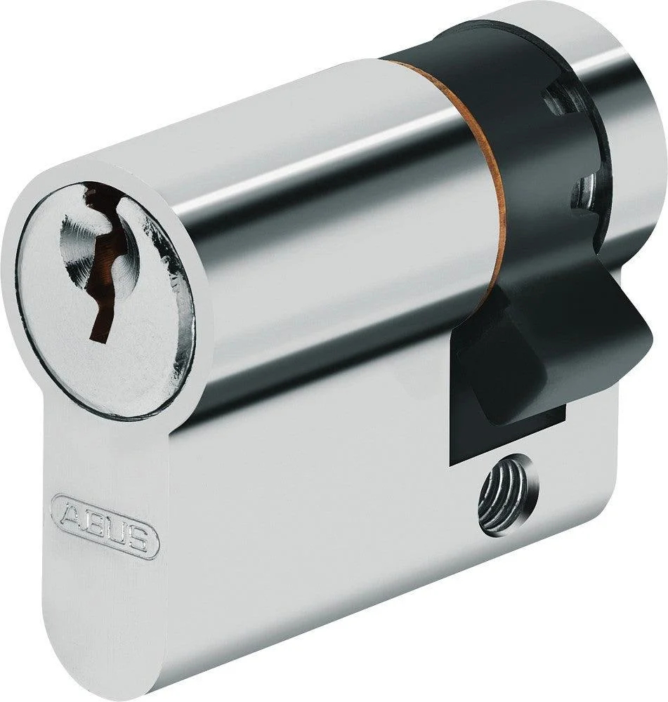 Button cylinder lock with 10-50 mm throw for doors