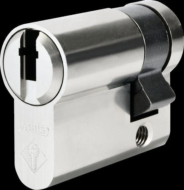 Universal Cylinder DPZ 45‑50 mm – Brass Matte Nickel‑Plated, No Locking Mechanism, Includes Glove Screw M5×80 mm