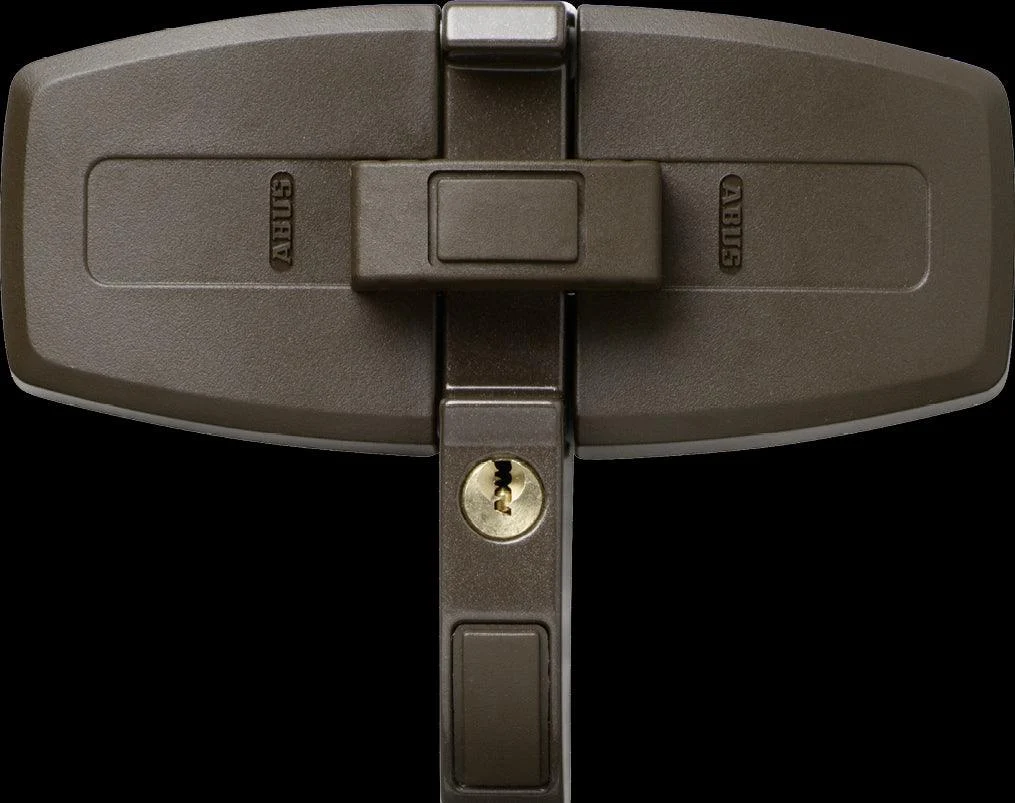 Double‑Leaf Window Lock with Click‑Lock – Brown, Fits Aluminum, Wood and Plastic