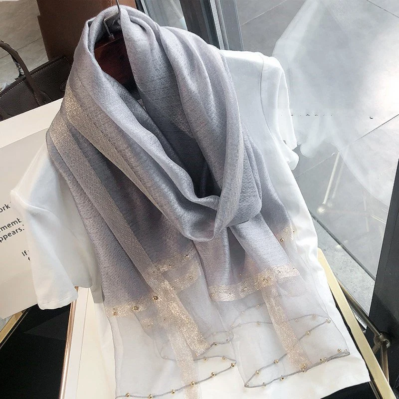 Add Elegance with Beaded Silk Scarf