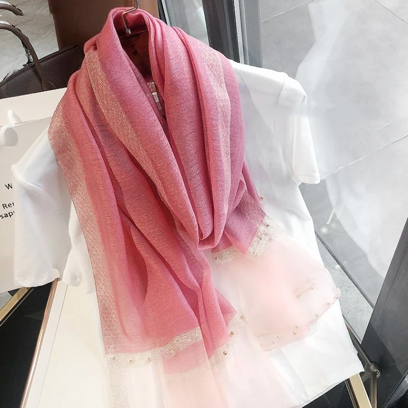 Add Elegance with Beaded Silk Scarf