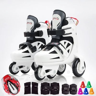 Adjustable Kids Roller Skates Set - Double Row Wheels