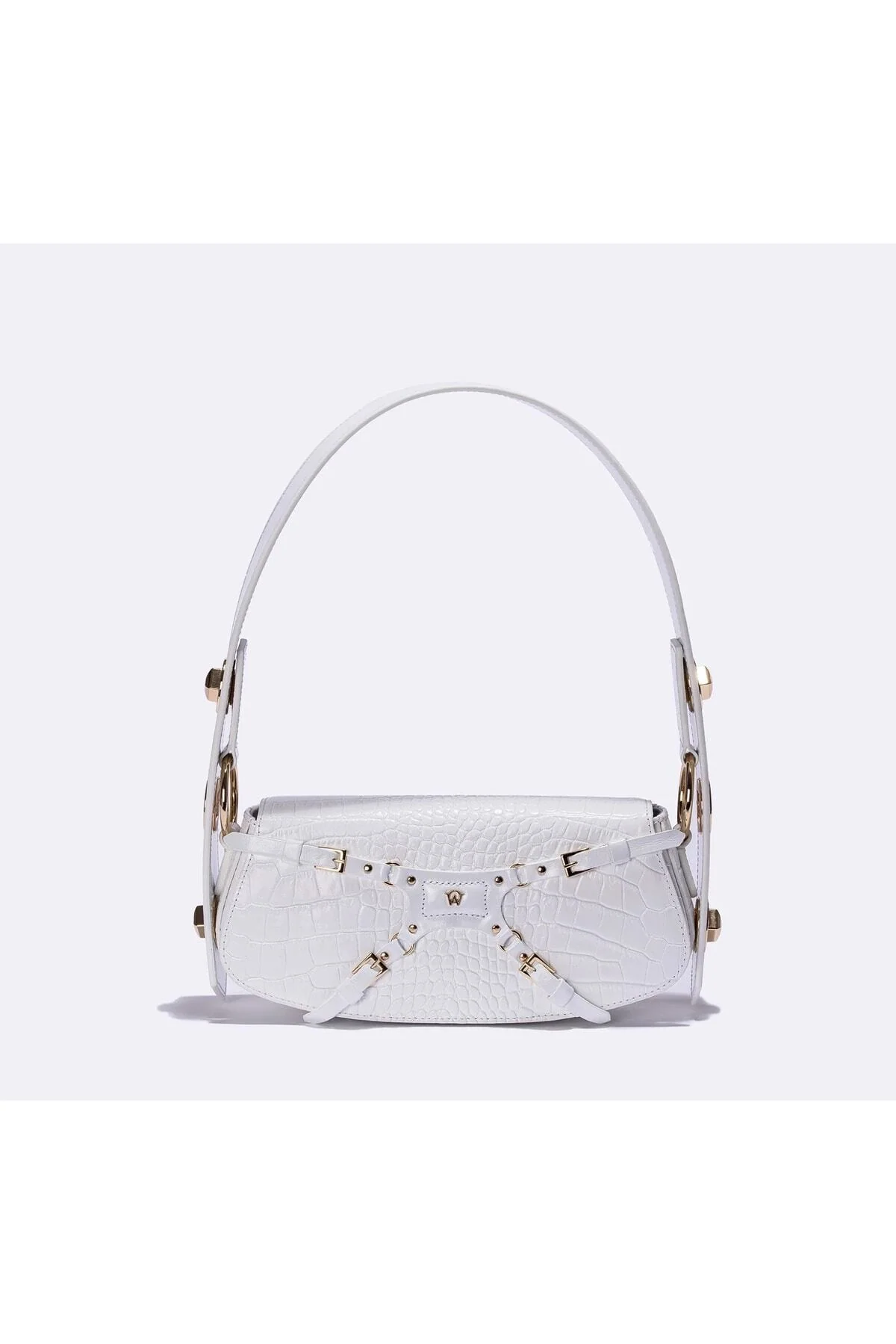 Adjustable Leather Crossbody Bag with Detachable Strap and Gold Hardware