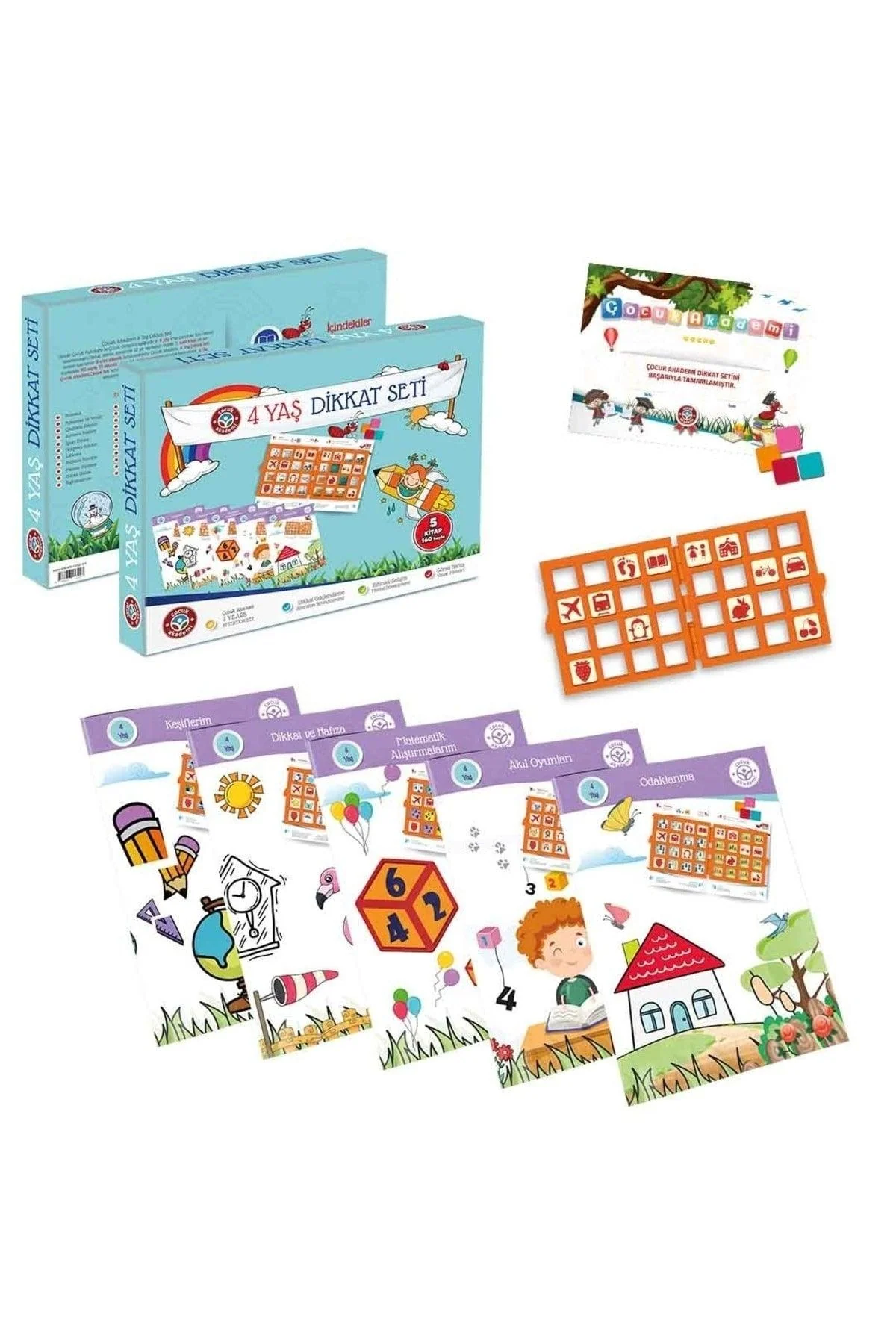 Age-appropriate activity and attention development set for 4-year-olds