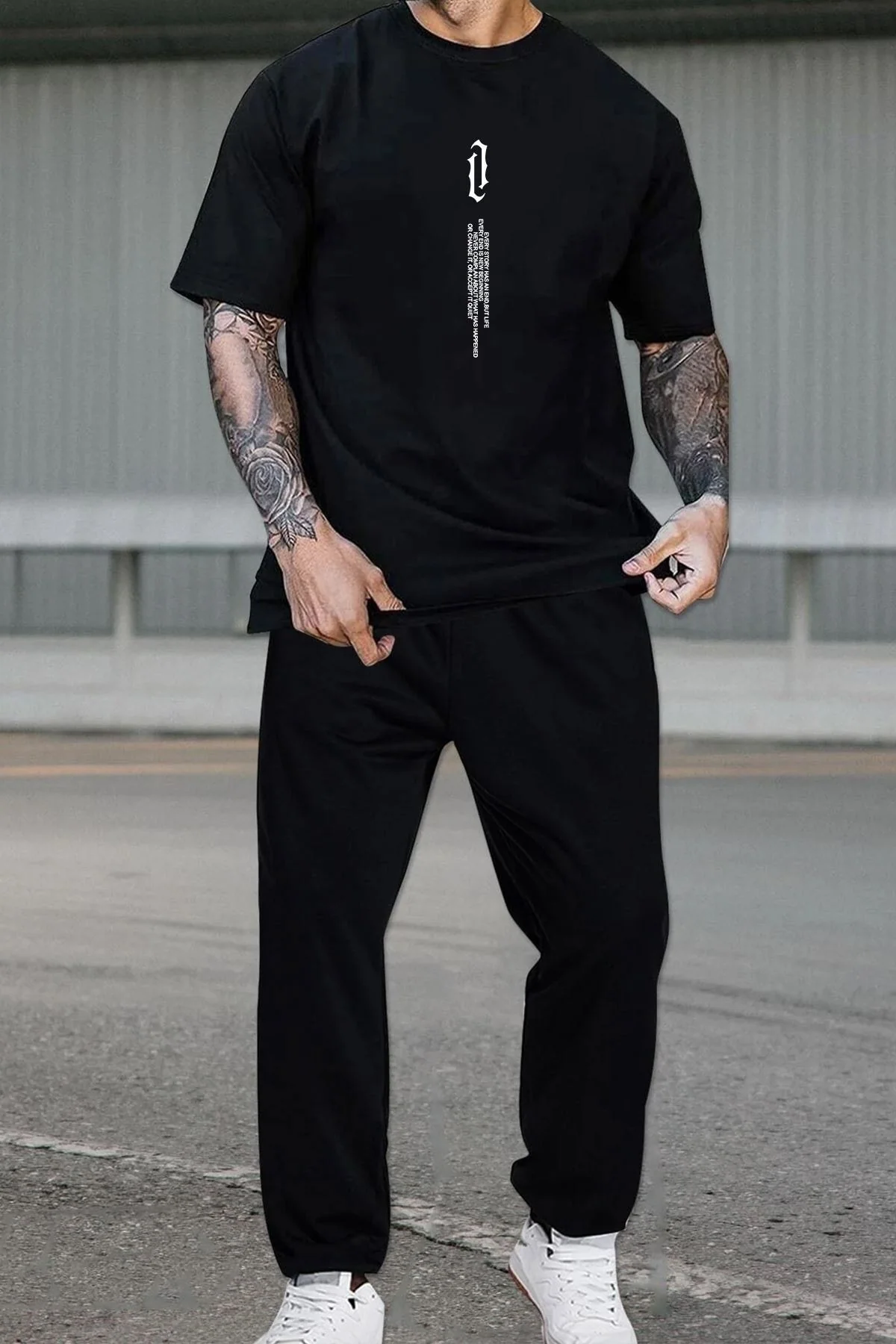 Comfortable cotton tracksuit set for men with breathable fabric
