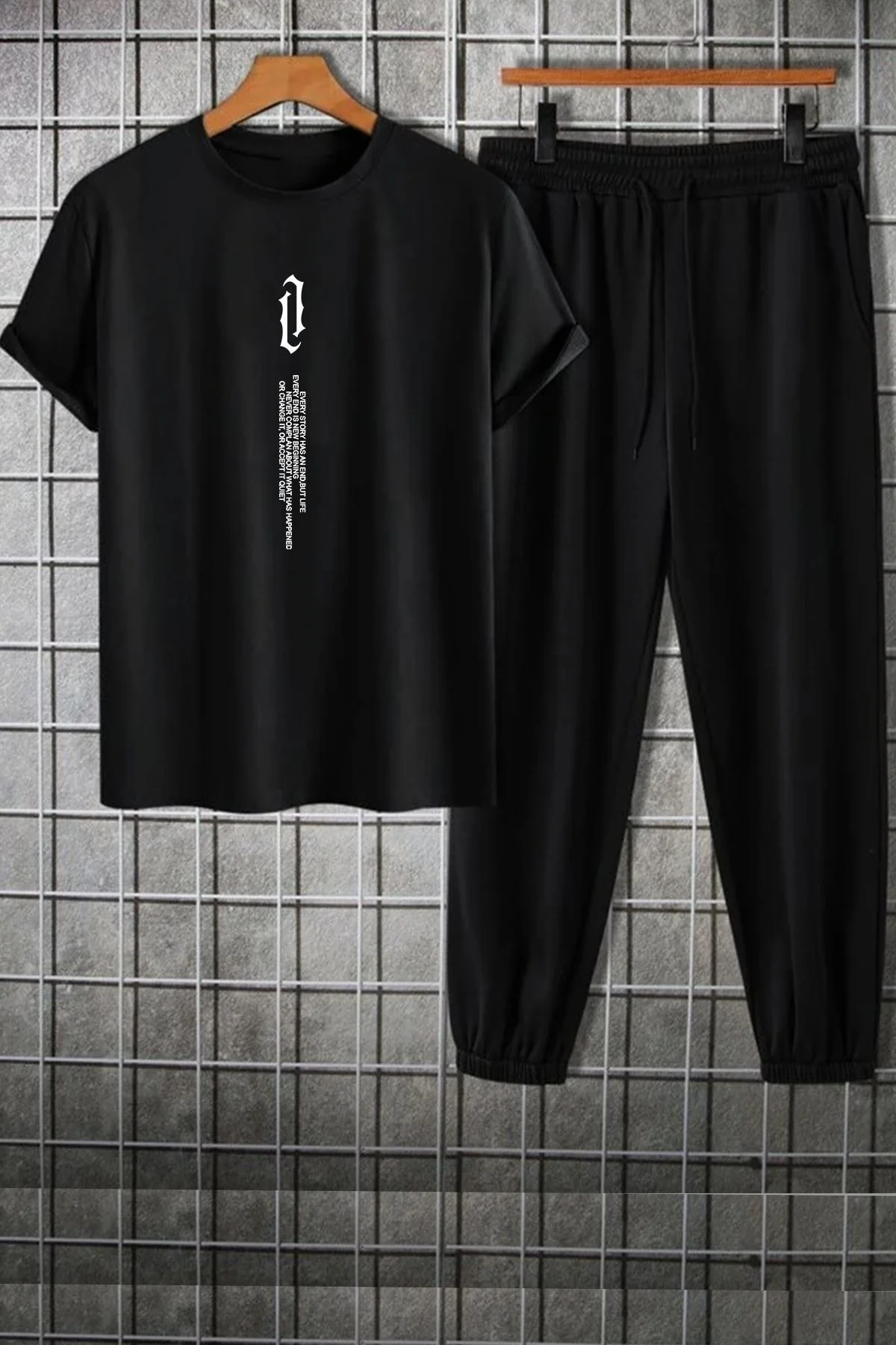 Comfortable cotton tracksuit set for men with breathable fabric