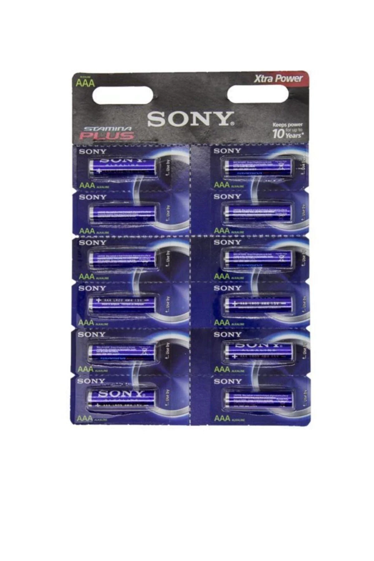 AAA alkaline batteries, 12-pack slim design