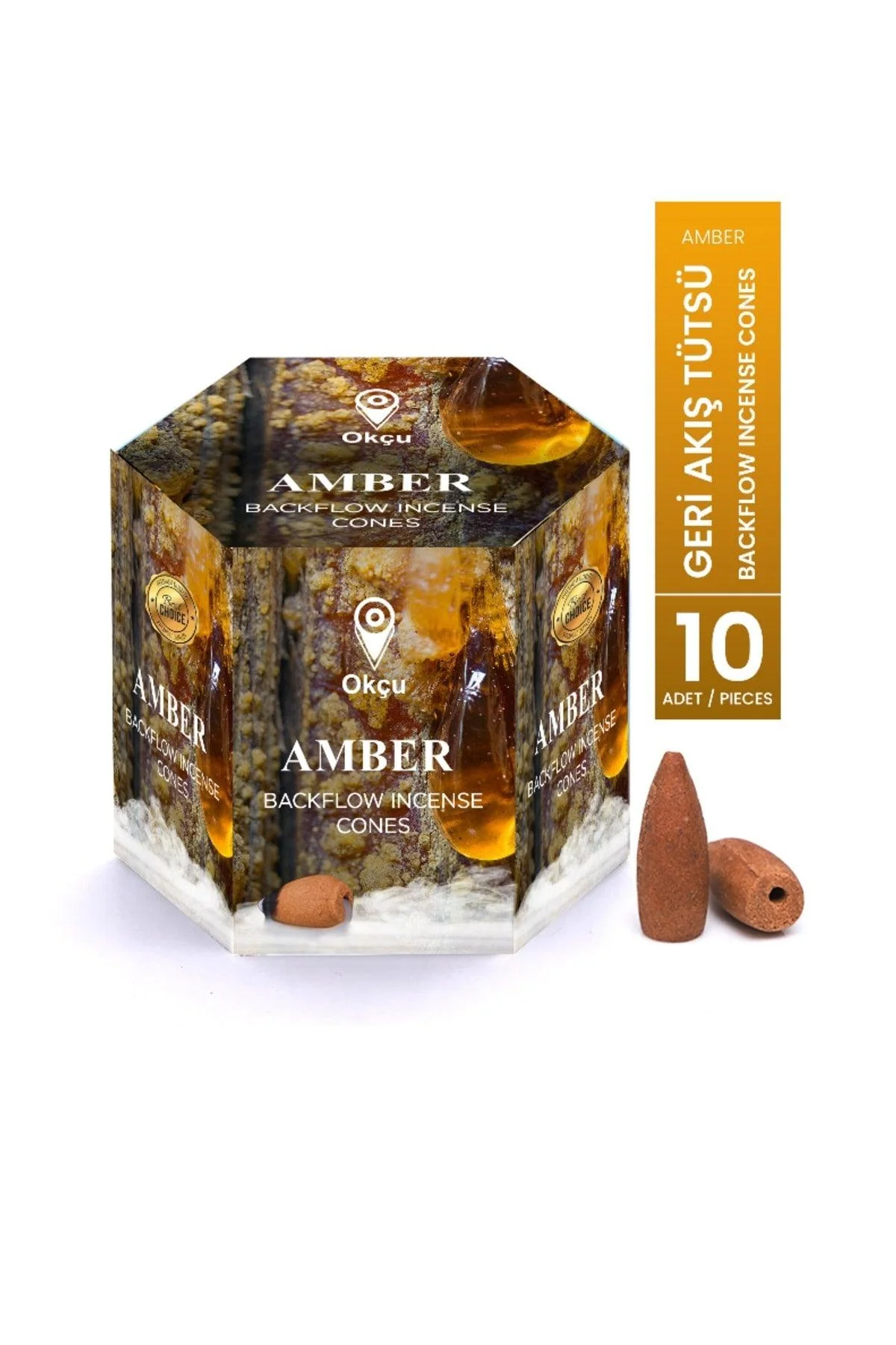 Backflow incense cones 10 pack – rich amber resin fragrance