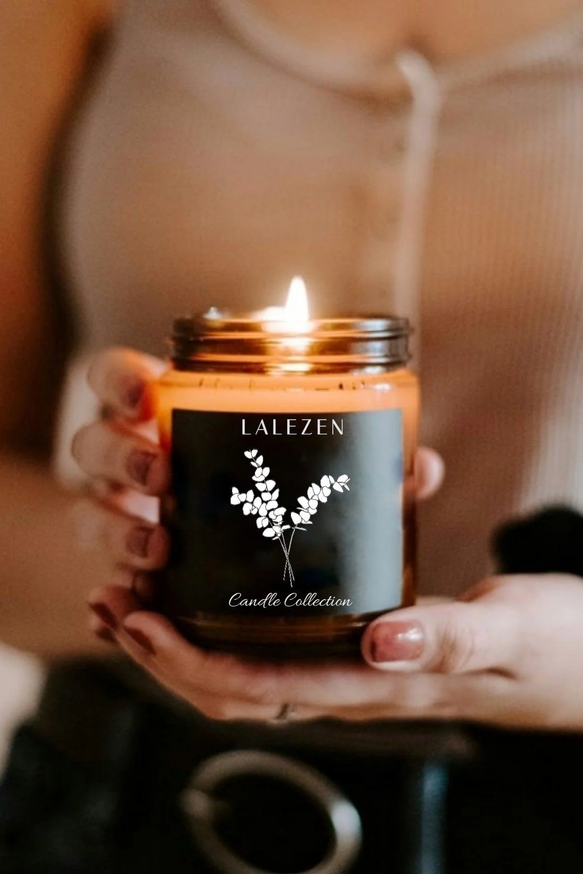 Amber Glass Jar Candle with Warm Fragrance