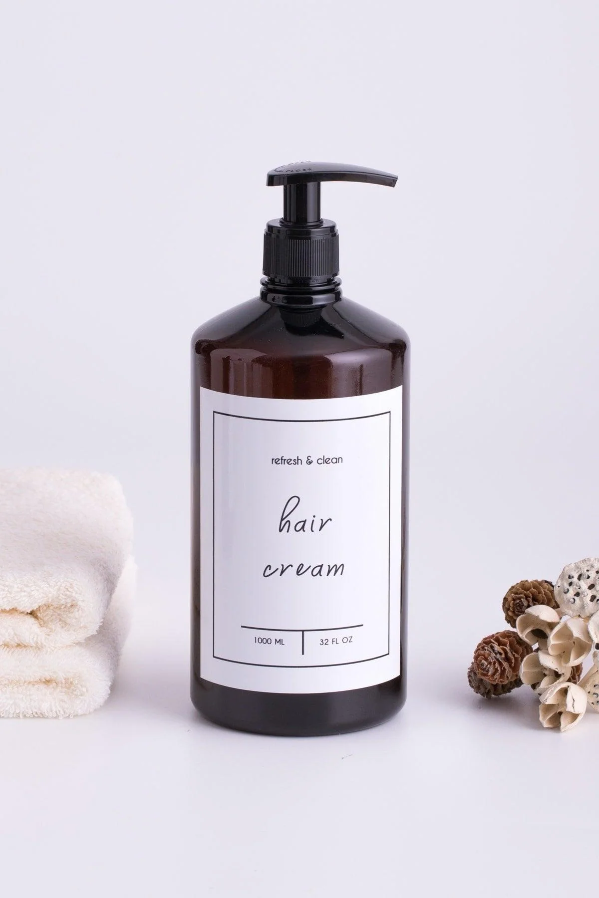 1000ml shower set with amber plastic bottles