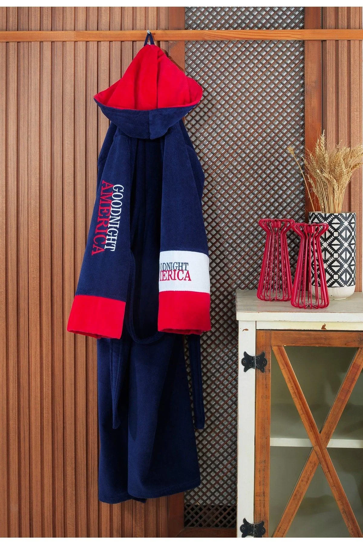 100% Cotton Hooded Bathrobe in Lively Colors