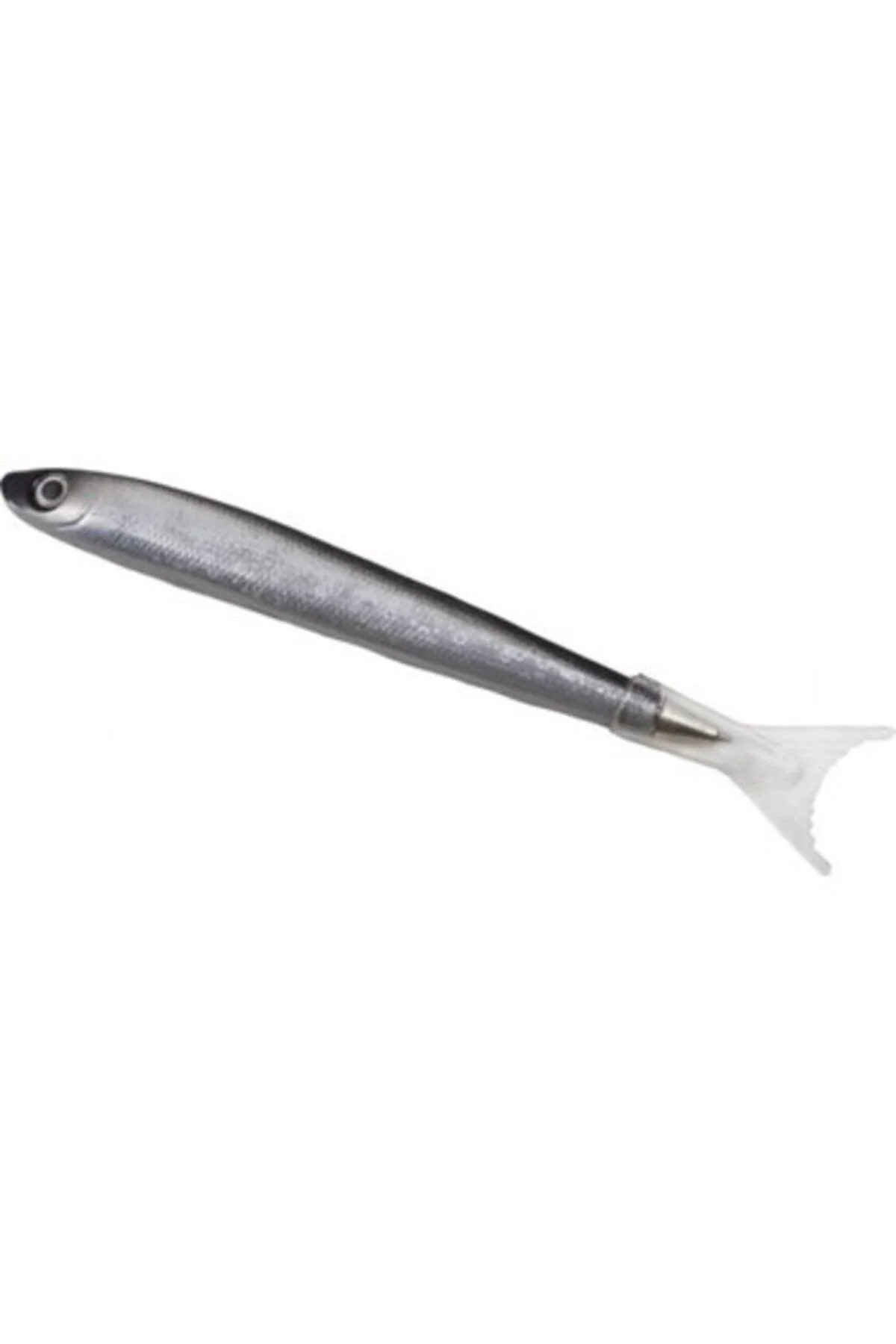 Blue ink ballpoint pen with sleek anchovy design