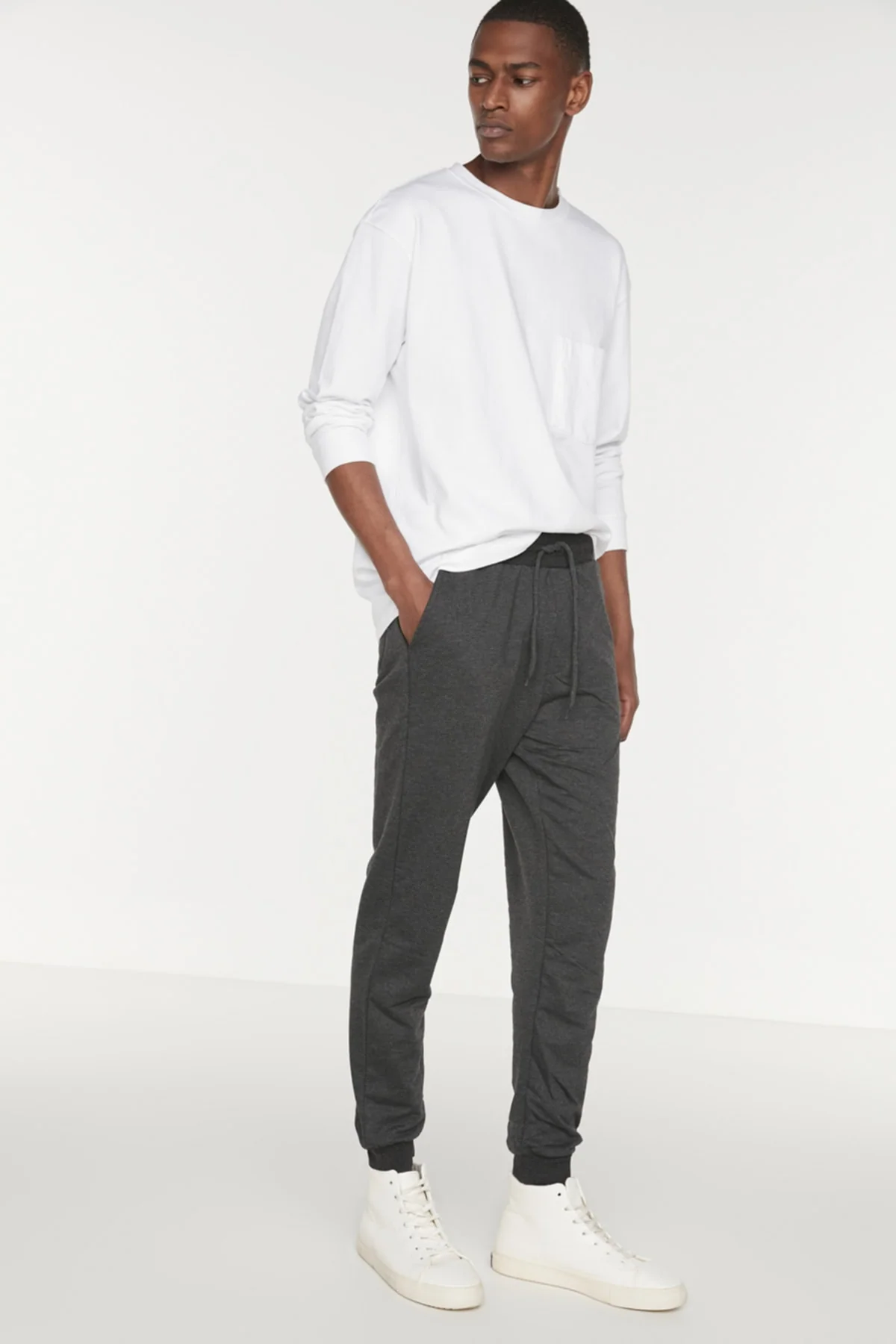 Men's Regular Fit Jogger Sweatpants in Anthracite