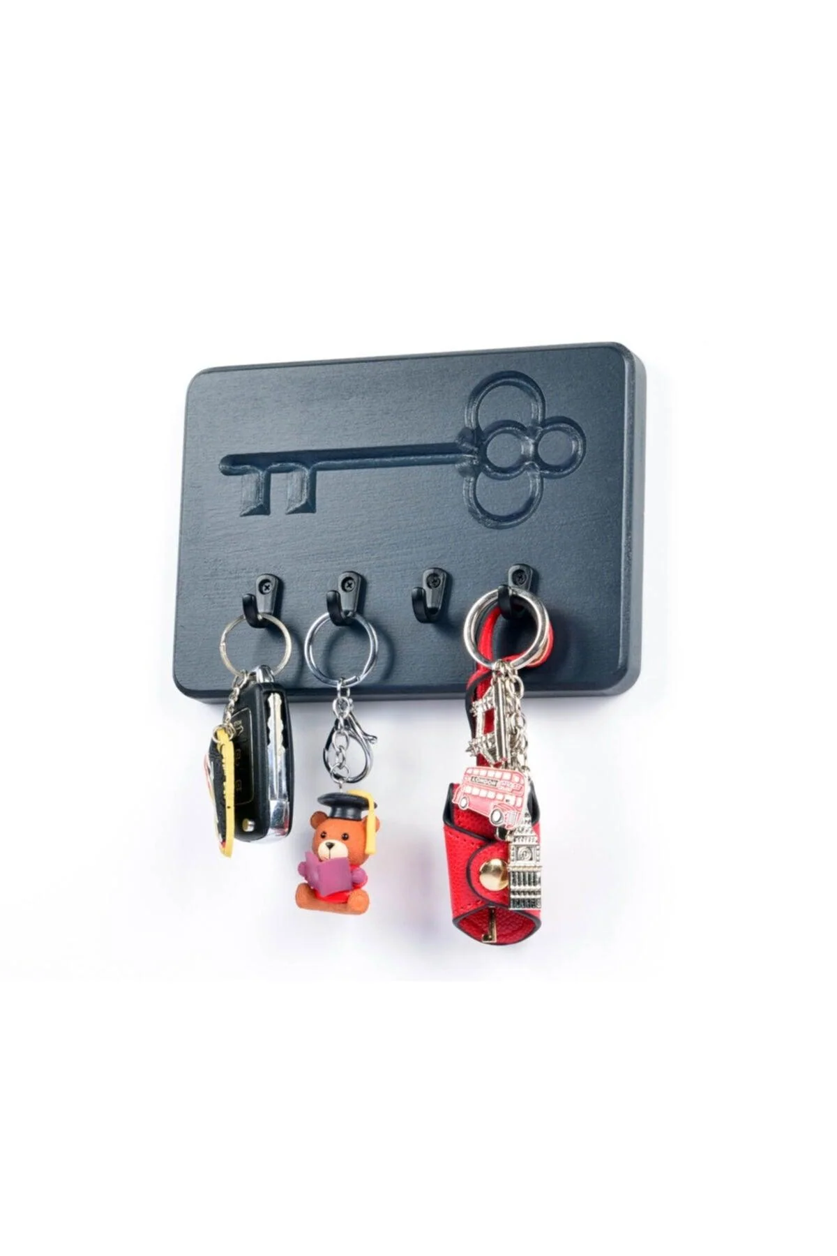 Elegant Mini Wooden Key Holder for Entryway - 19 x 13.5 cm