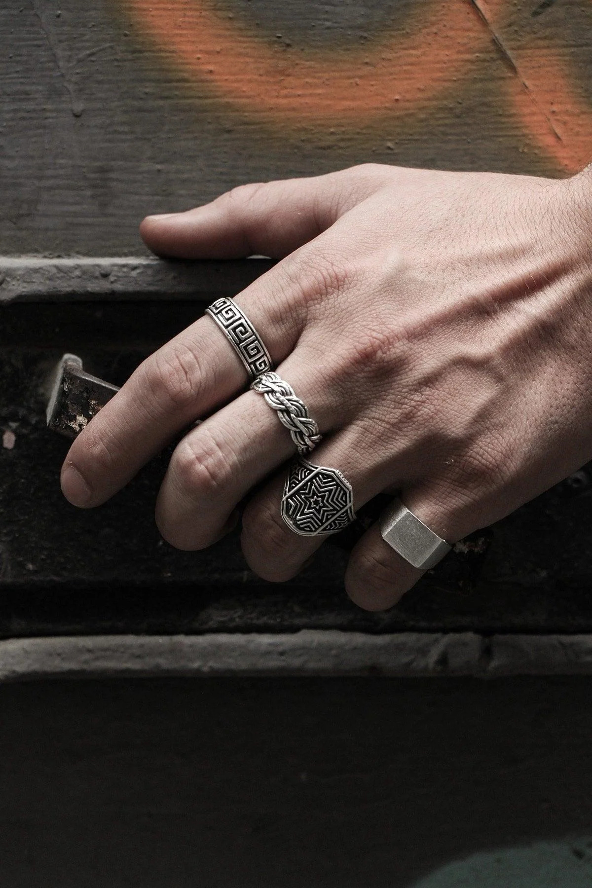 Adjustable silver plated ring set with gemstone accents