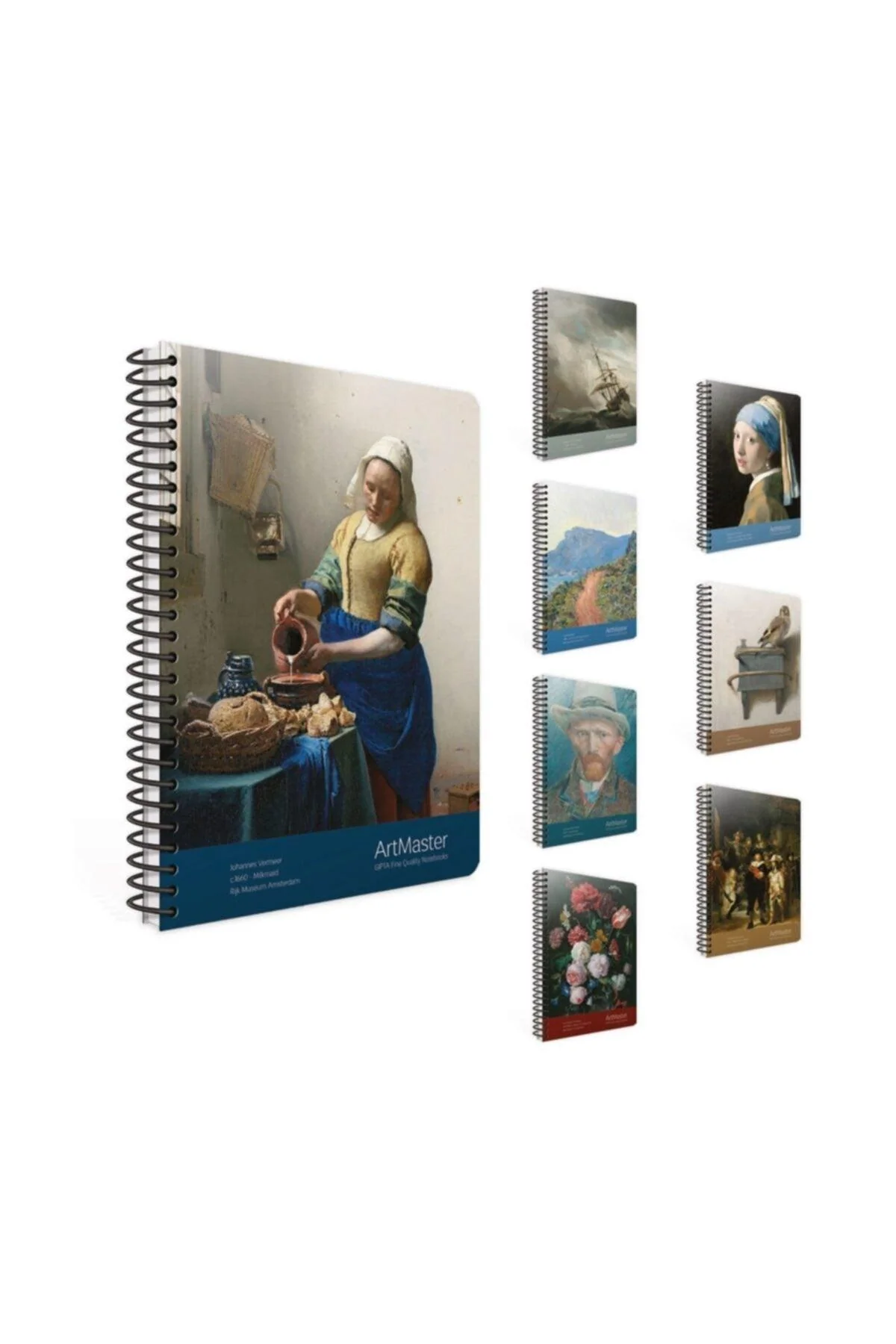 Set of 3 checkered notebooks with cardboard covers