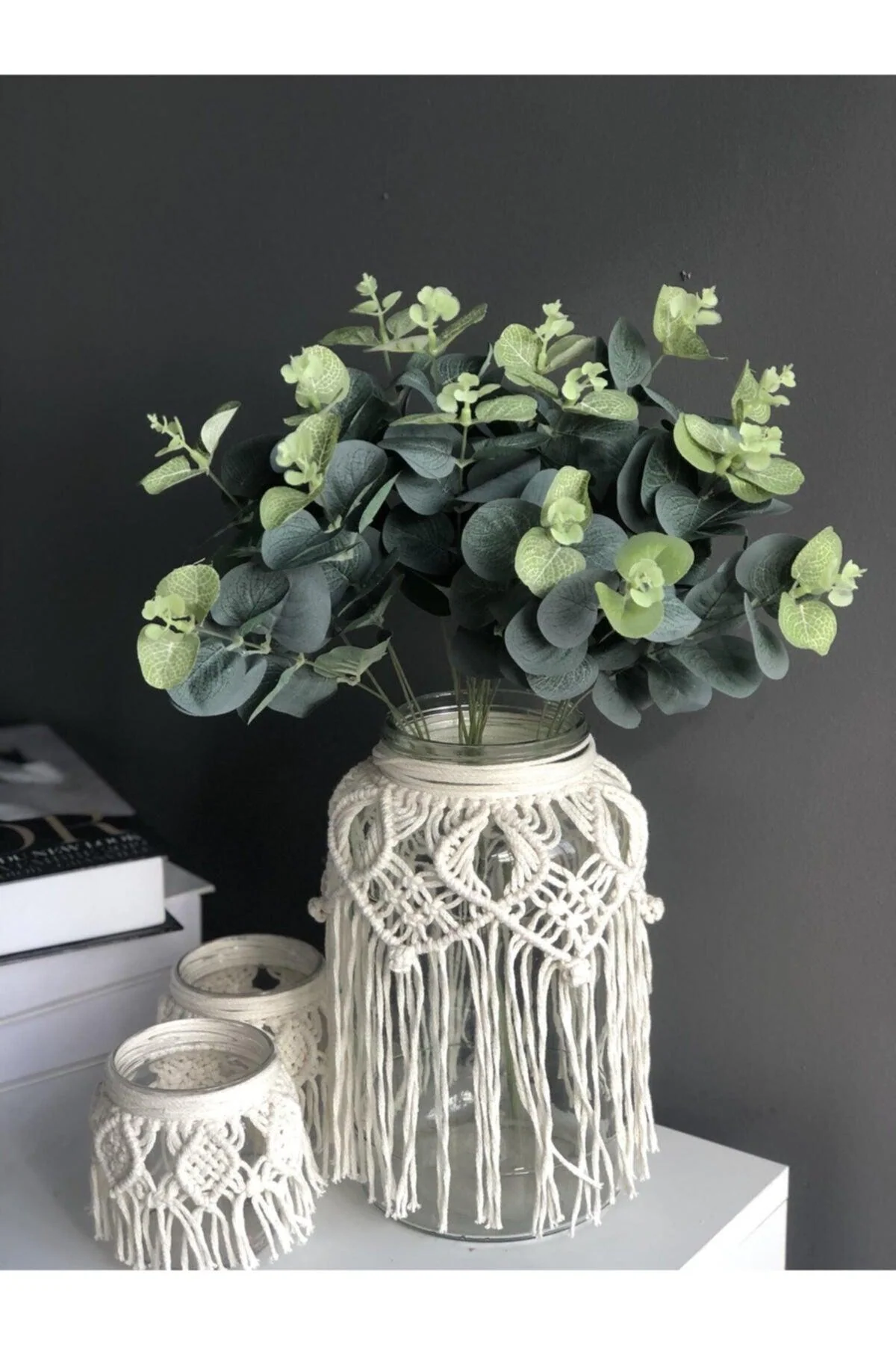 Artificial Green Eucalyptus Bunch – 47 cm, 16 Branches for Indoor & Outdoor Décor