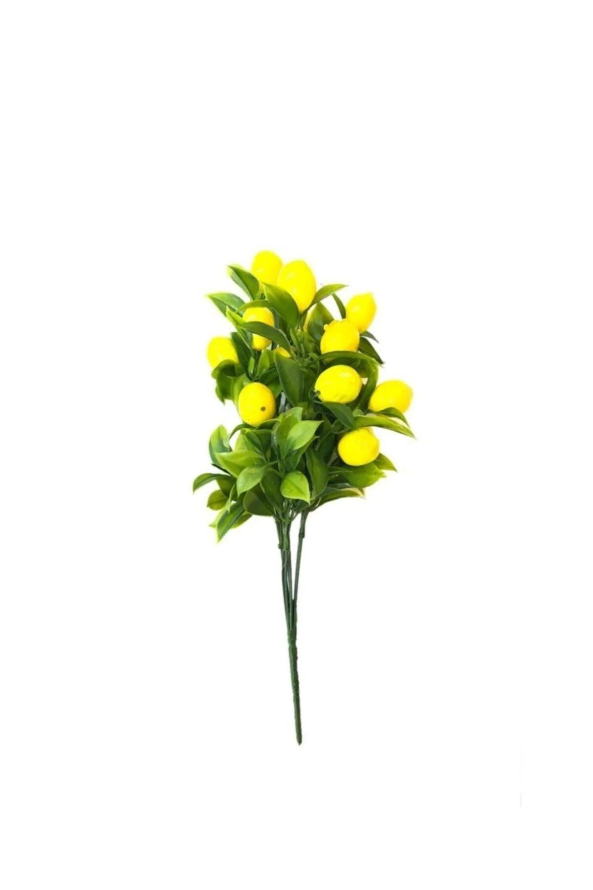 Artificial Lemon Branch with 5 Stems and 10 Lemons – 33 cm
