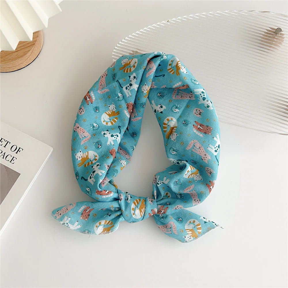 Artistic Silk Scarf, Multicolor Square Towel Wrap