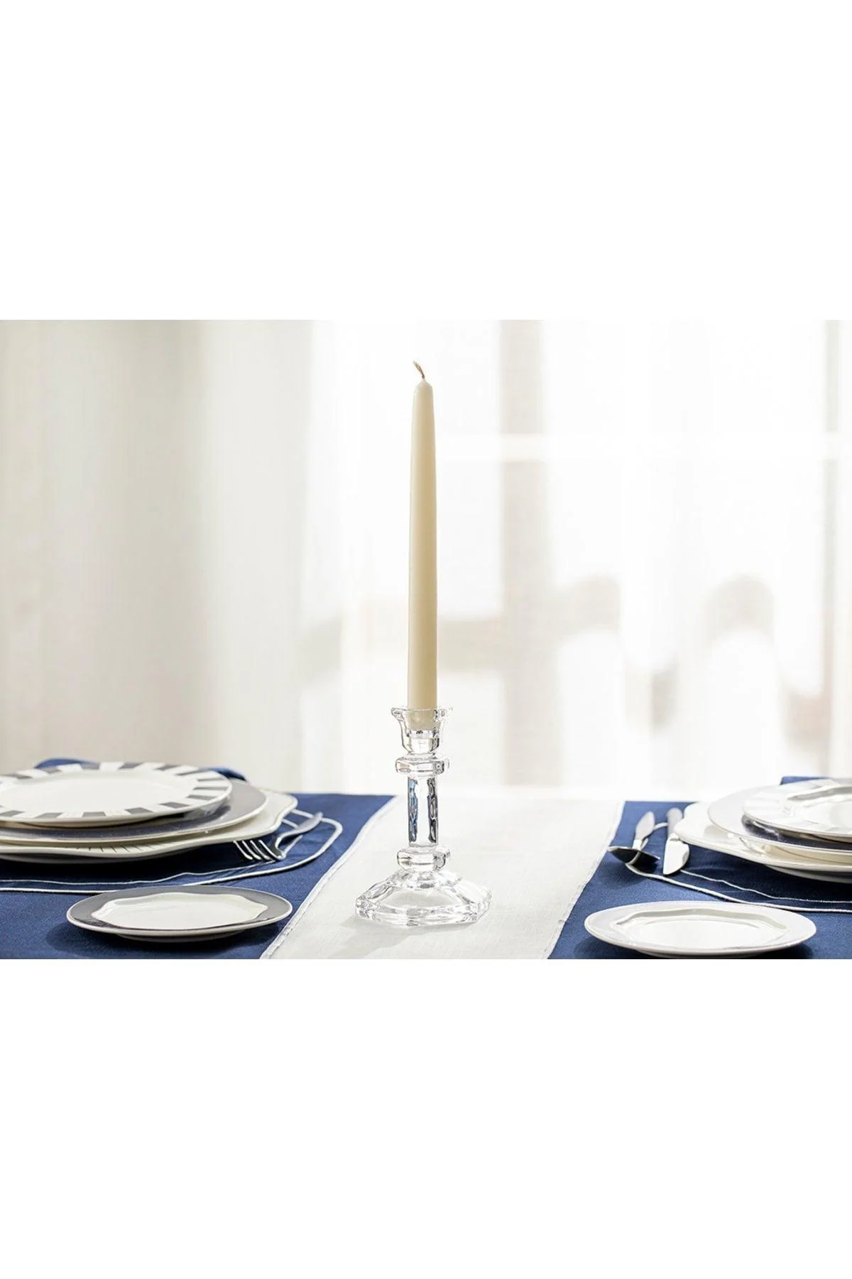 Transparent Glass Candlestick – 10 x 15 cm