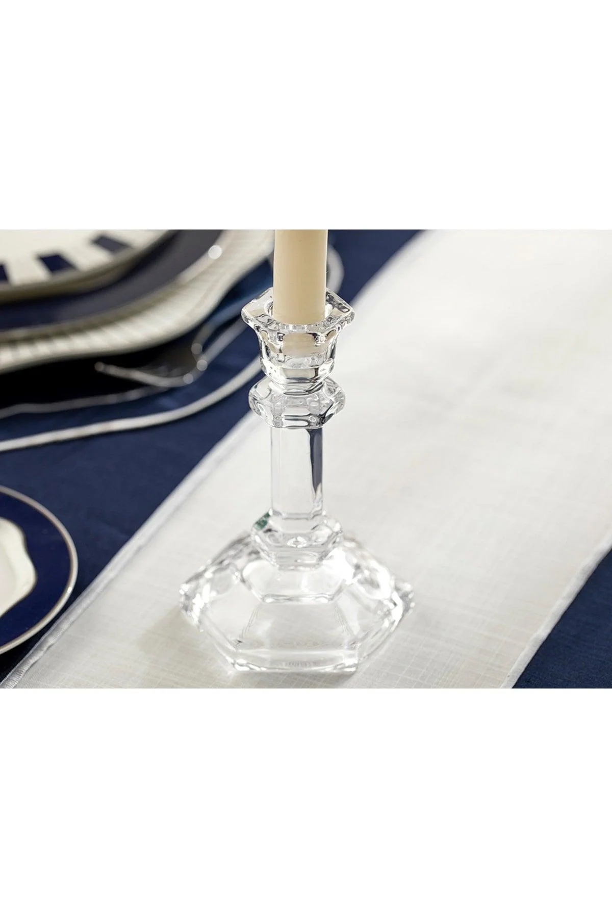 Transparent Glass Candlestick – 10 x 15 cm