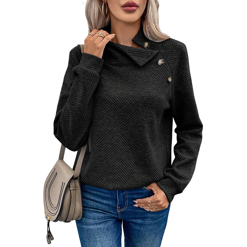 Asymmetric Solid Long Sleeve Pullover