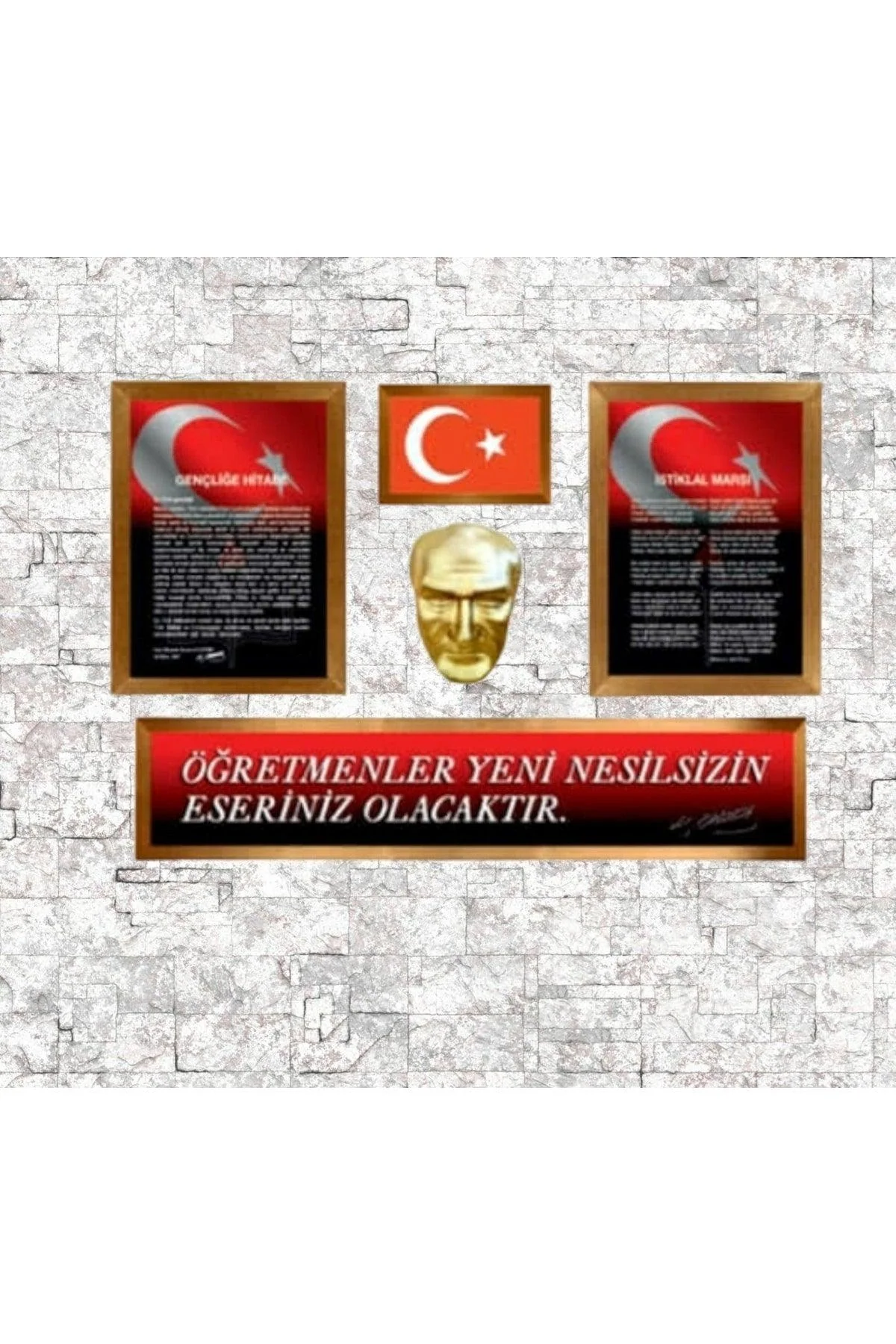 Atatürk Themed Corner Display Set – 5 Framed Pieces