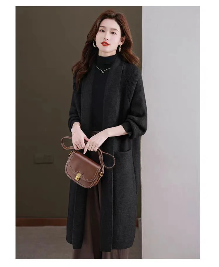 Autumn Winter Plus-size Long Knitted Sweater
