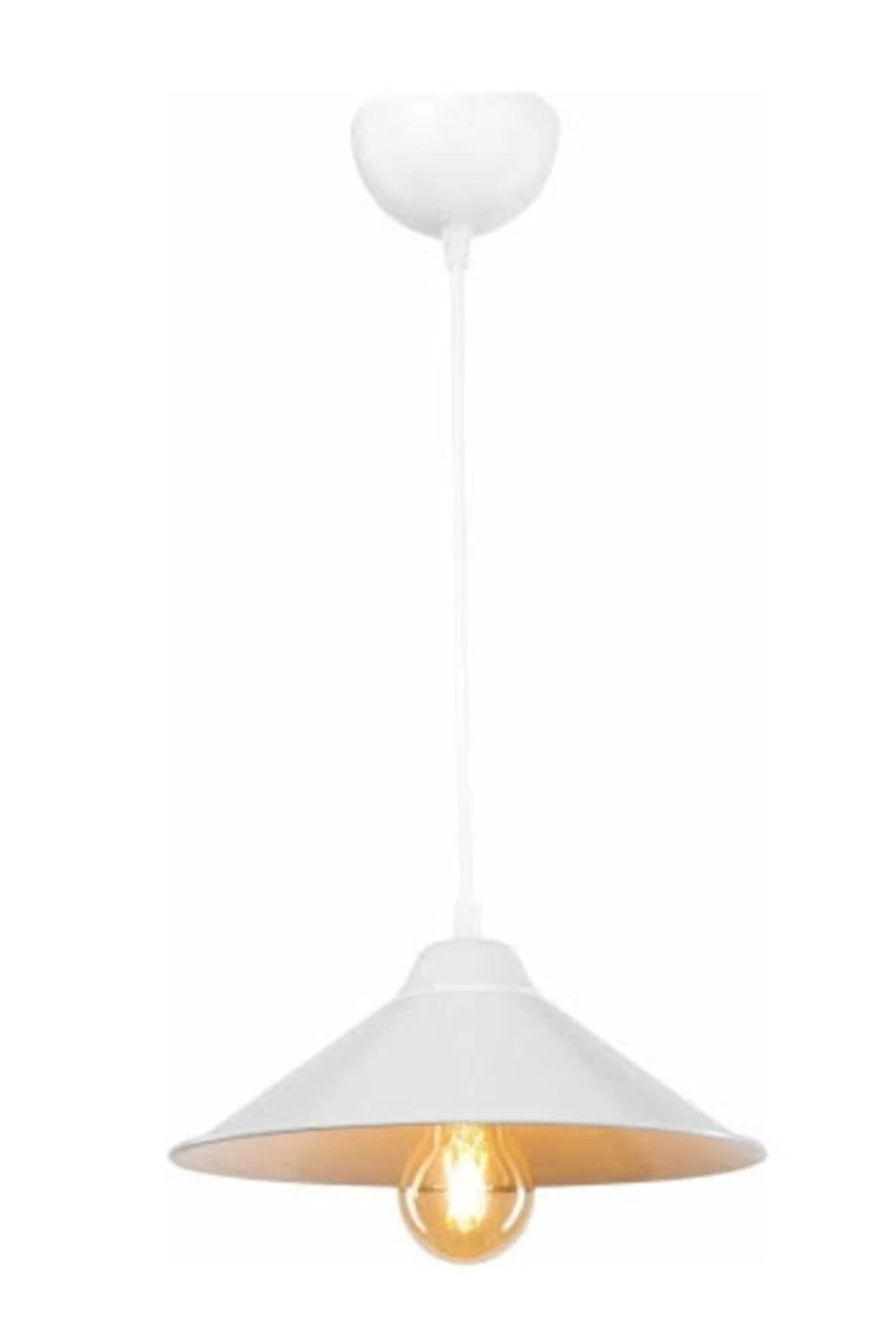 White single pendant lamp with adjustable height, ABS and polycarbonate