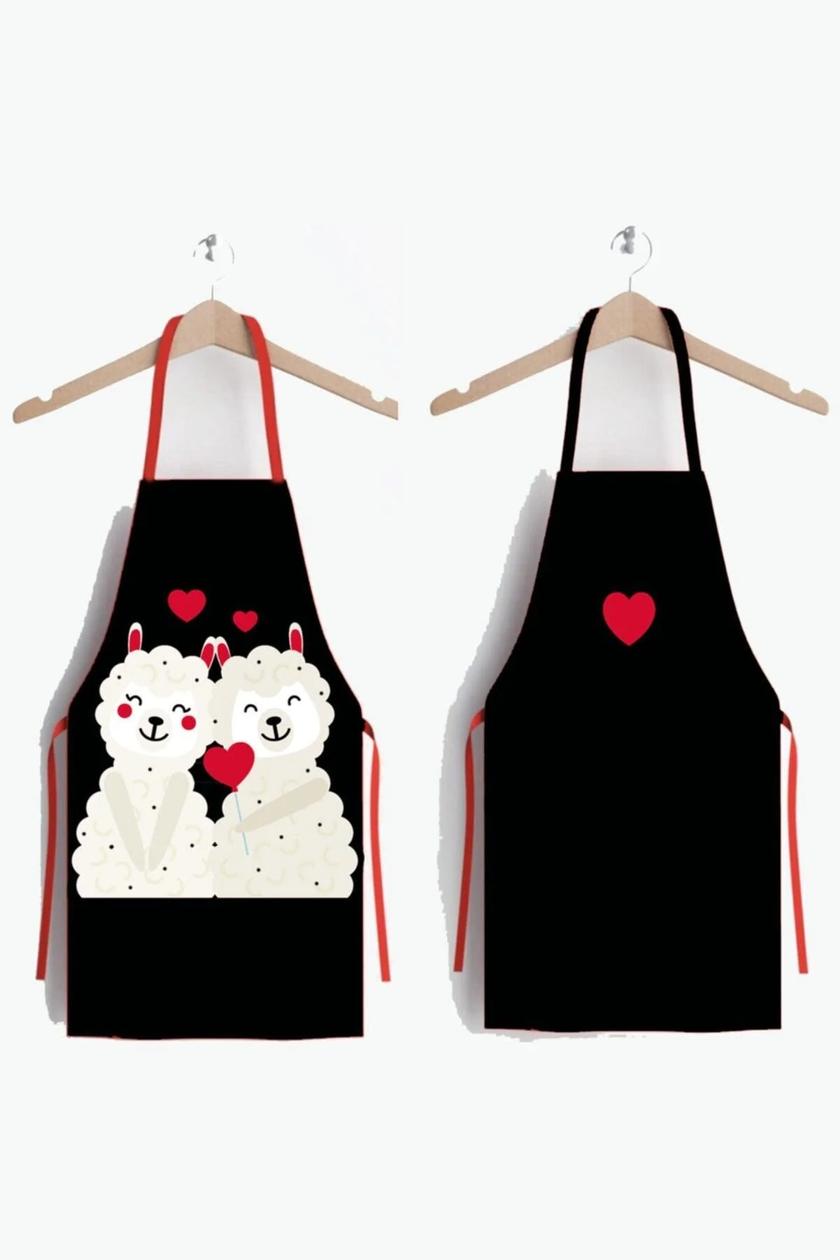 2‑Piece Kitchen Apron Set – 55 × 70 cm, 100% Polyester, Stain‑Resistant Digital Print