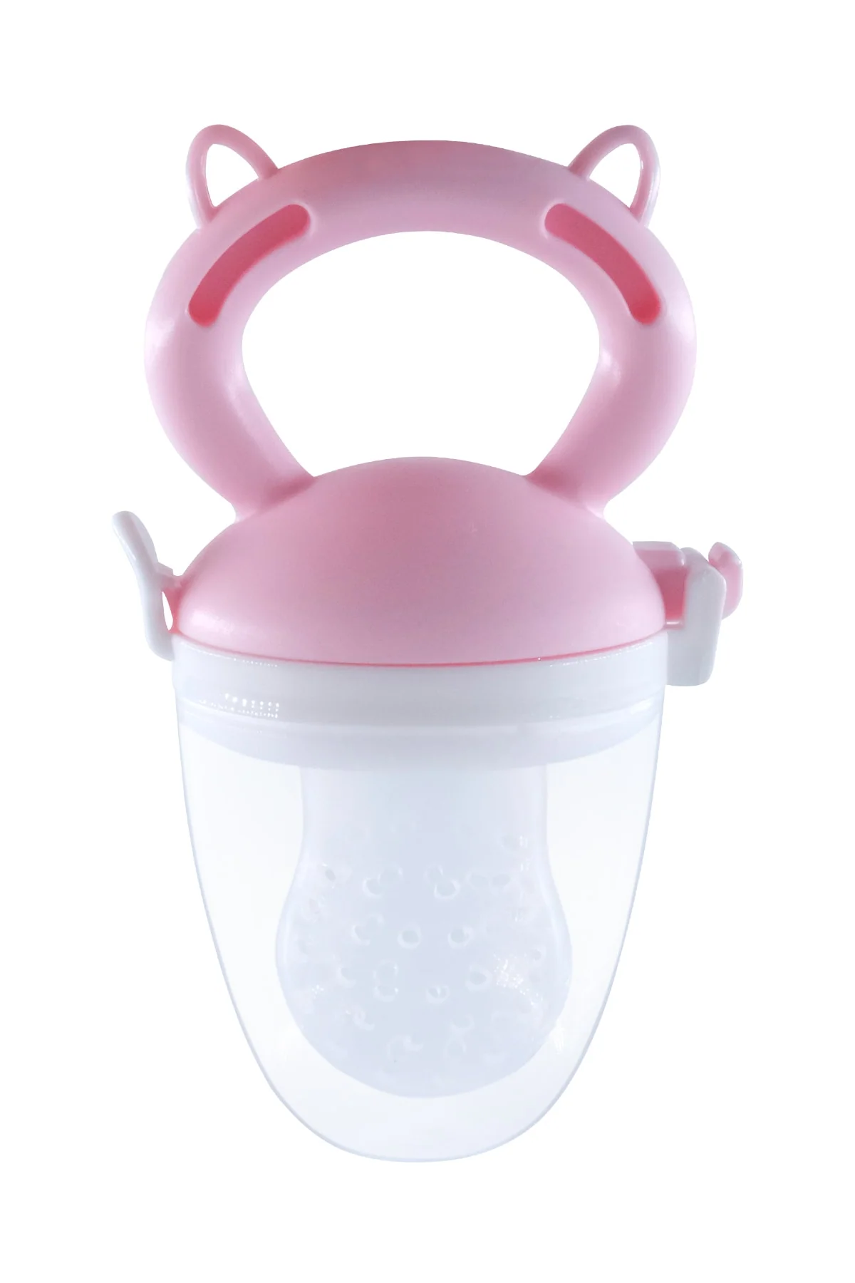 Silicone baby teether and fruit puree soother for self-feeding