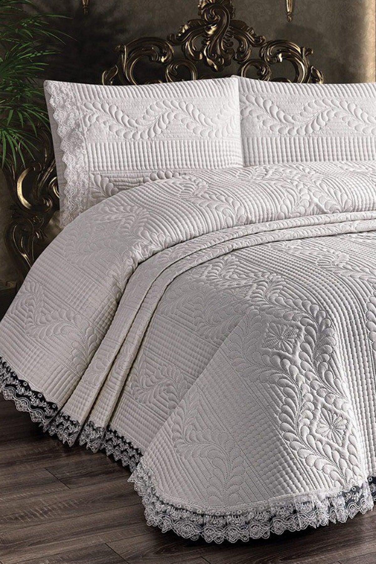 Double Bedspread – Ecru – Microfiber Front with Interlining Back