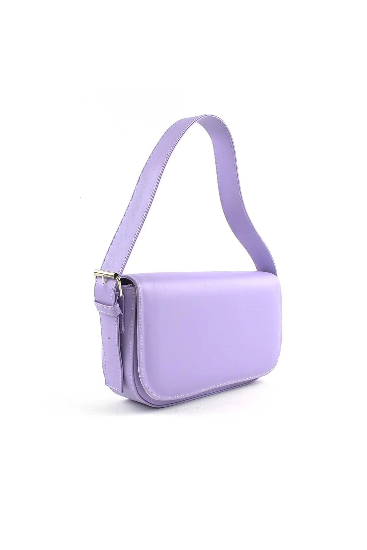 Baguette Bag with Blue Lid in Artificial Leather