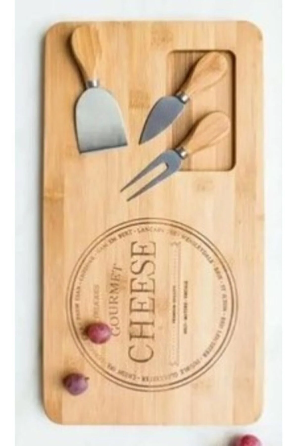 Bamboo Cheese Serving Board Set with 4 Pieces