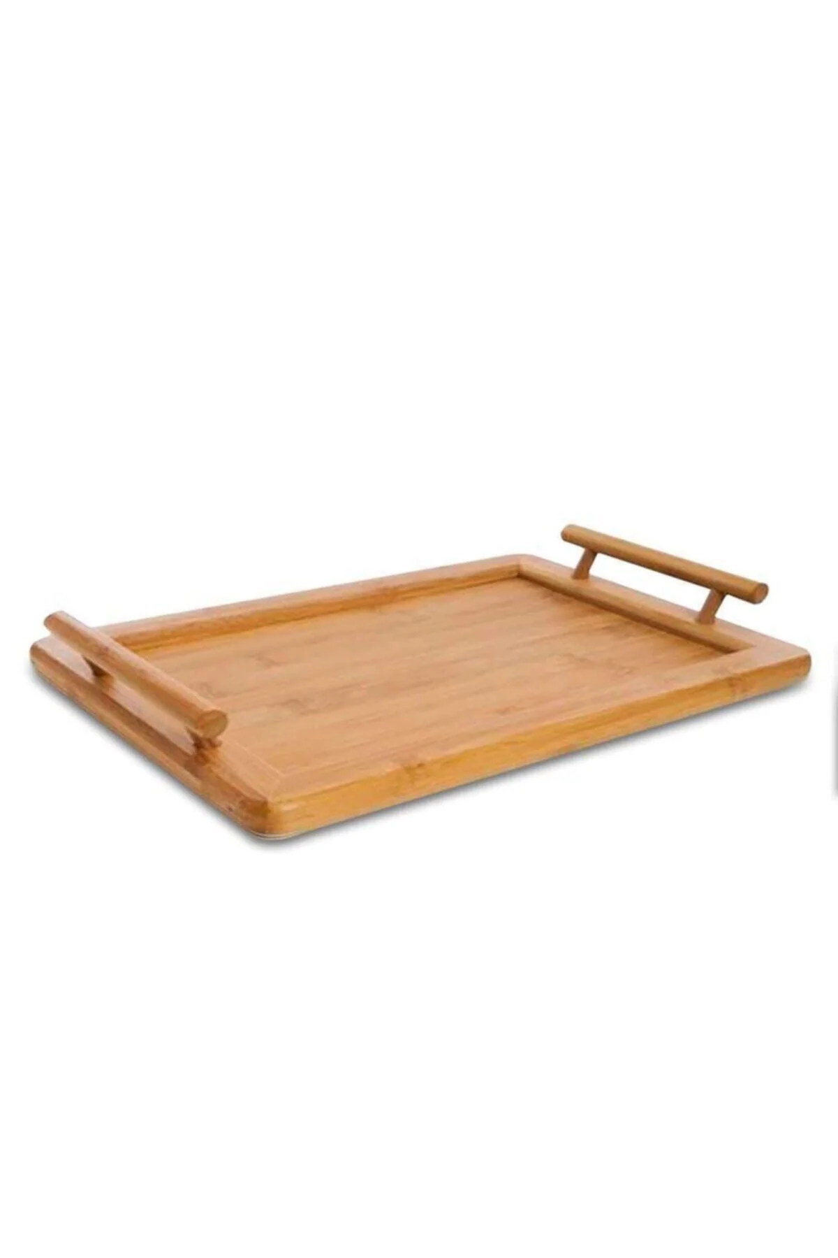 40 x 27cm bamboo-handled flat serving tray