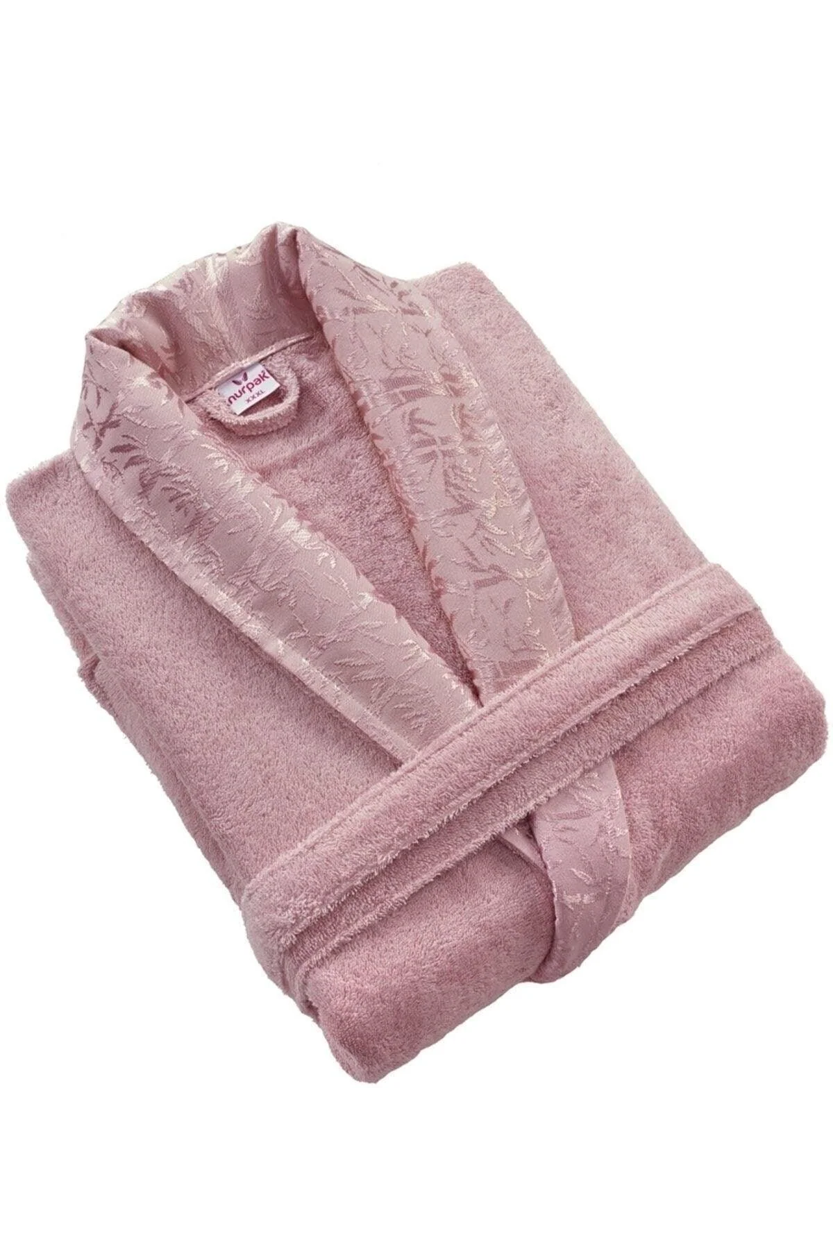Rose Pink Bamboo and Cotton Bathrobe for Women and Men, Single Size