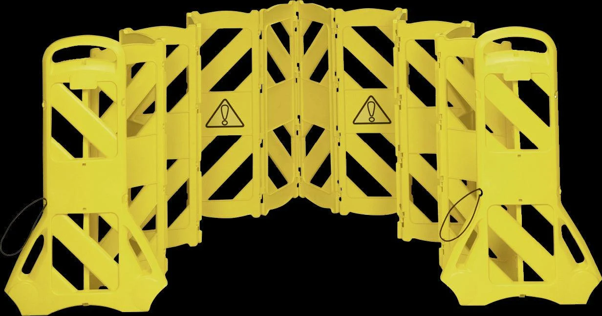 Expandable safety barrier with 16 movable elements and 4m length