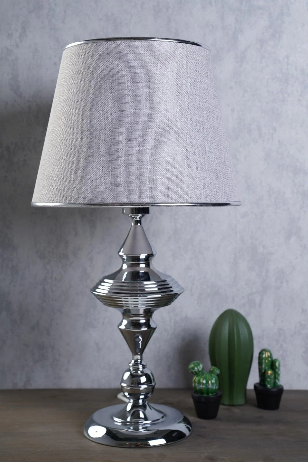 Silver Gray Bascule Lampshade – 58 cm Height, CE Certified, Fits E27 60W Bulbs