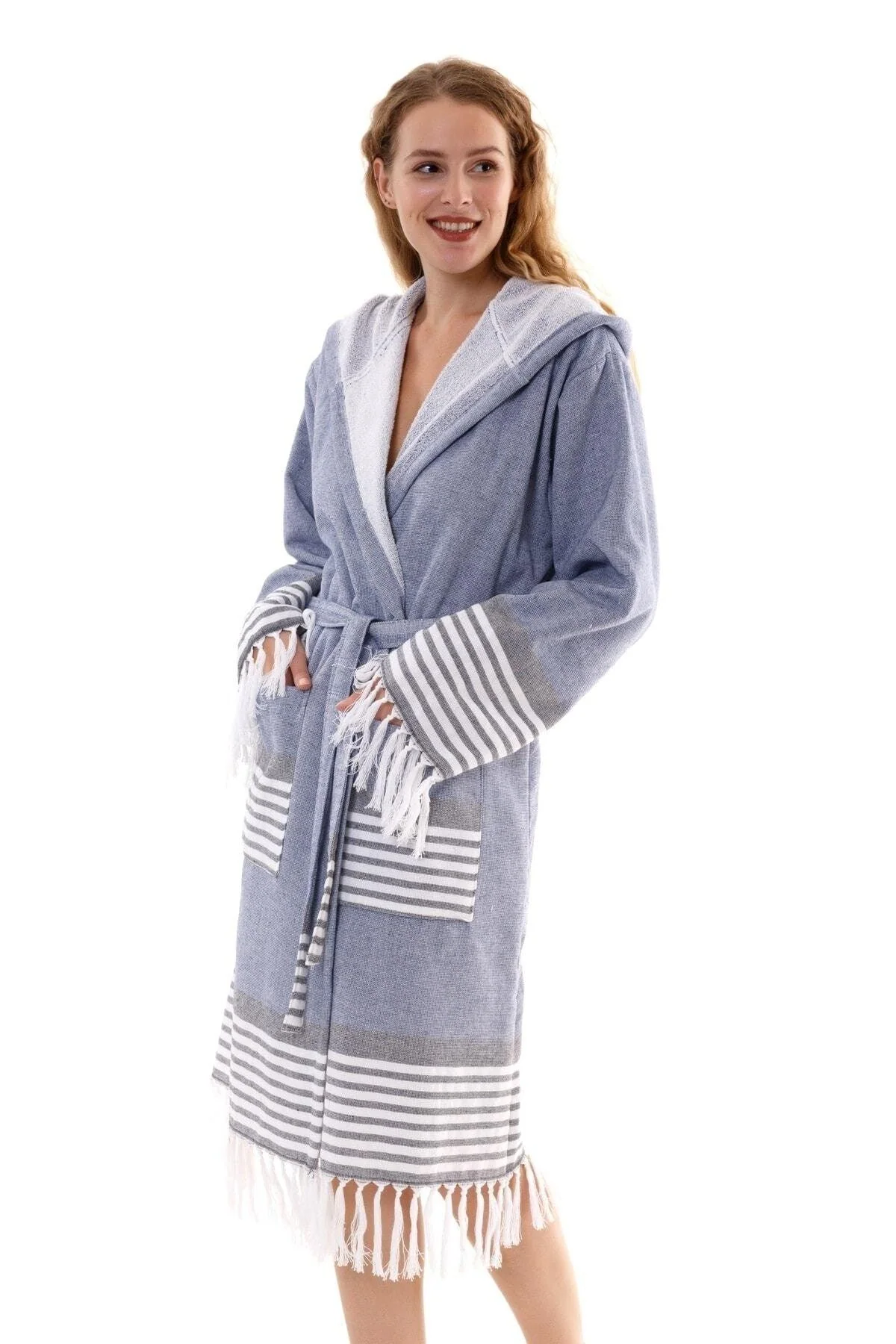 100% cotton Turkish bathrobe with towel and loincloth design