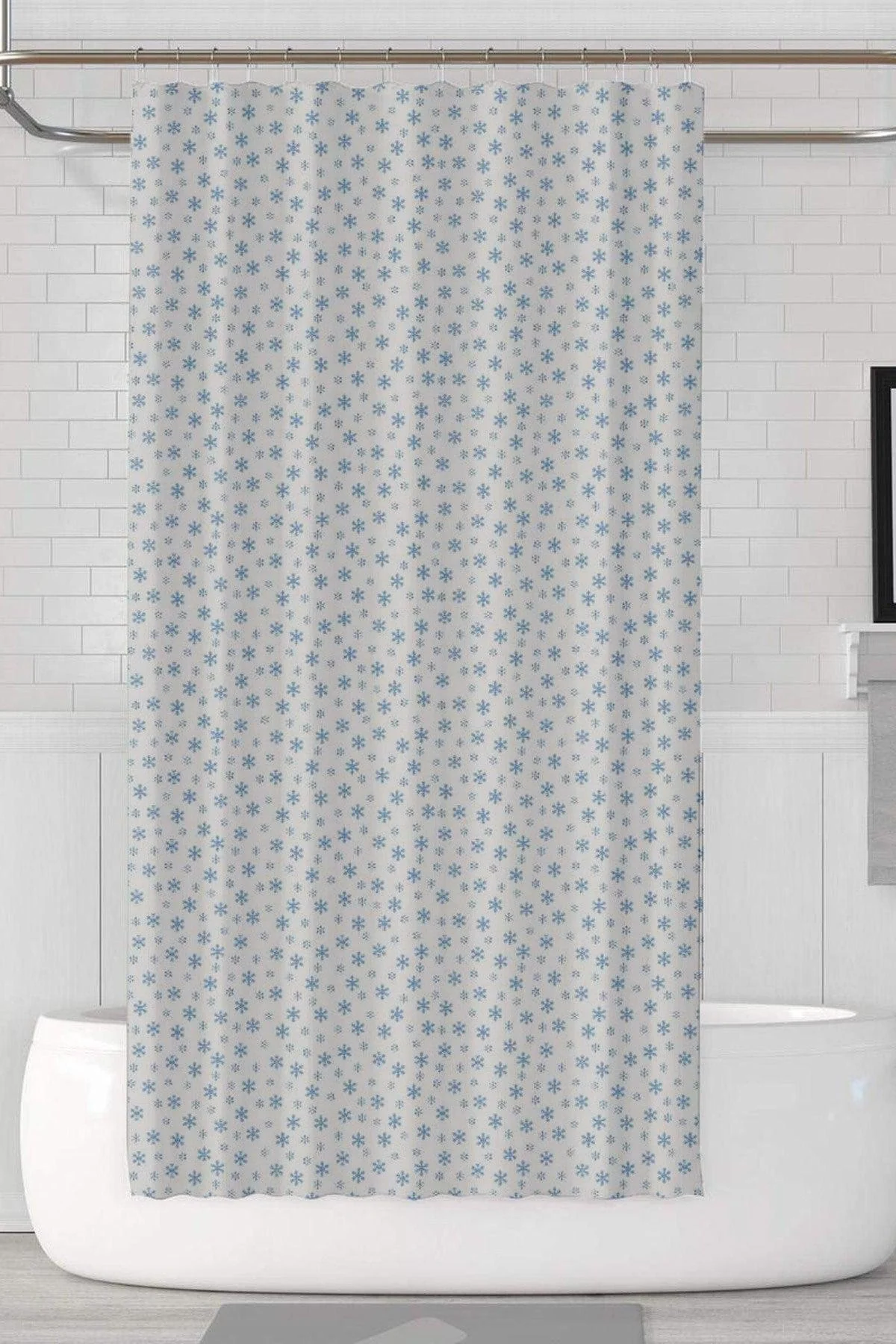 Waterproof polyester shower curtain with 12 rings - 200x100cm in beige