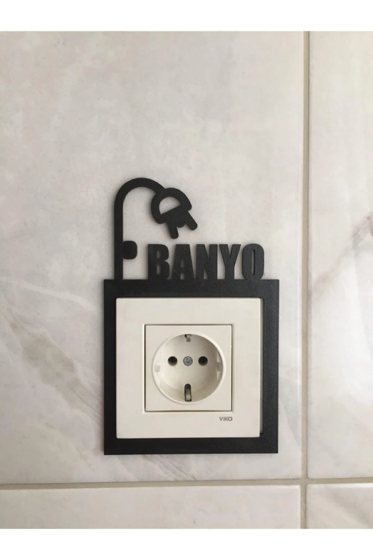 Bathroom Socket Frame – 16×10 cm MDF with Double‑Sided Tape