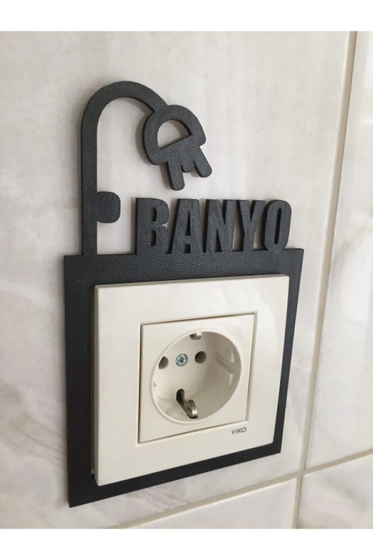 Bathroom Socket Frame – 16×10 cm MDF with Double‑Sided Tape