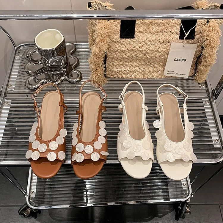 Beachy Boho Slingback Sandals - Adjustable Ankle Strap Flat Shoes