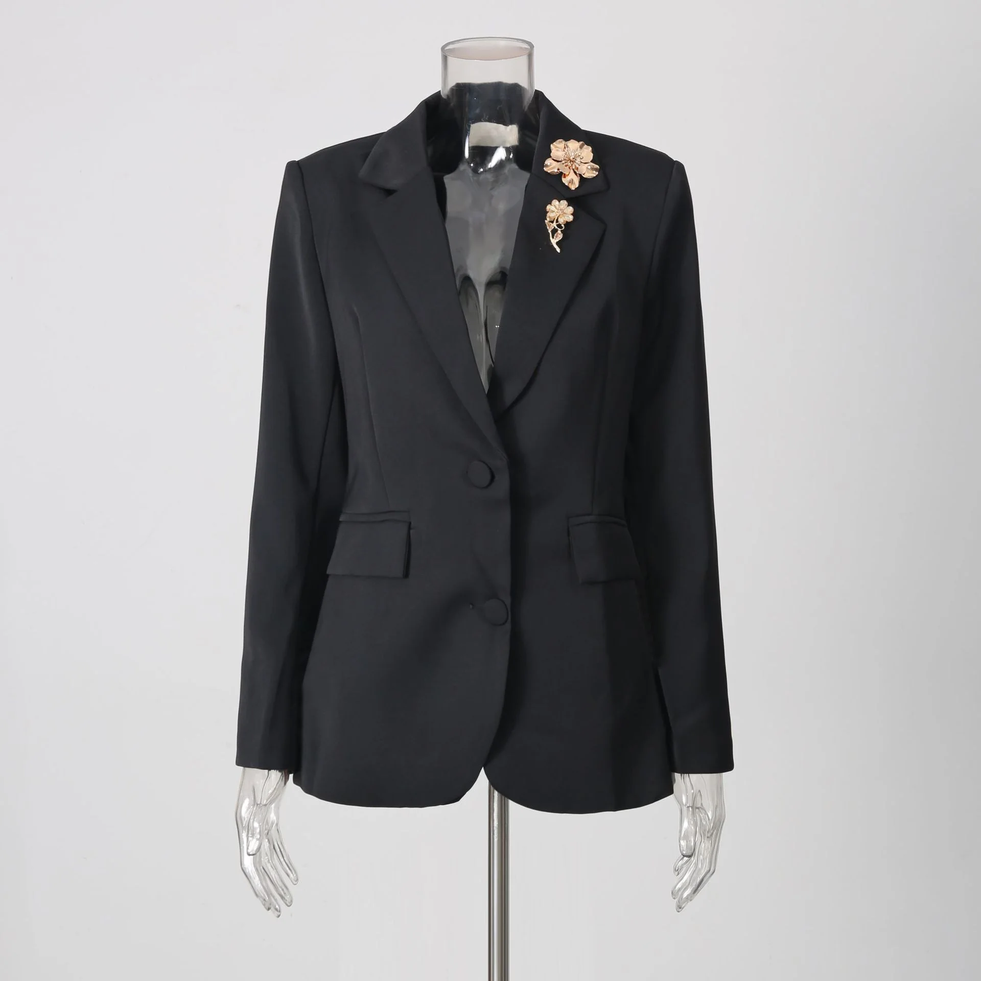 Beaded Open-Back Blazer