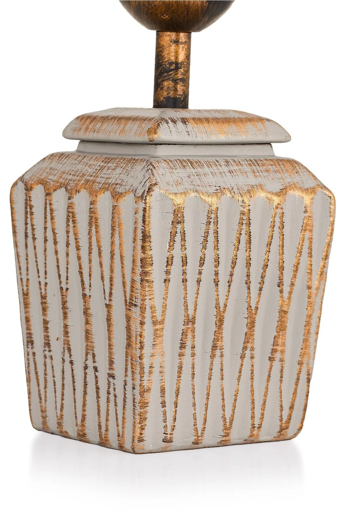 Gray and Gold Ceramic Lampshade with E27 Socket, CE Certified