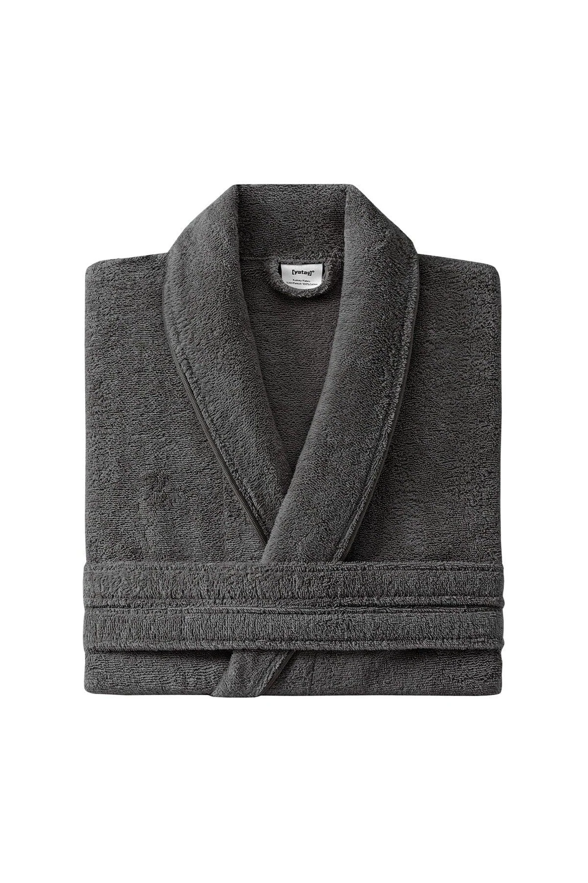 Men's anthracite cotton bathrobe in medium size