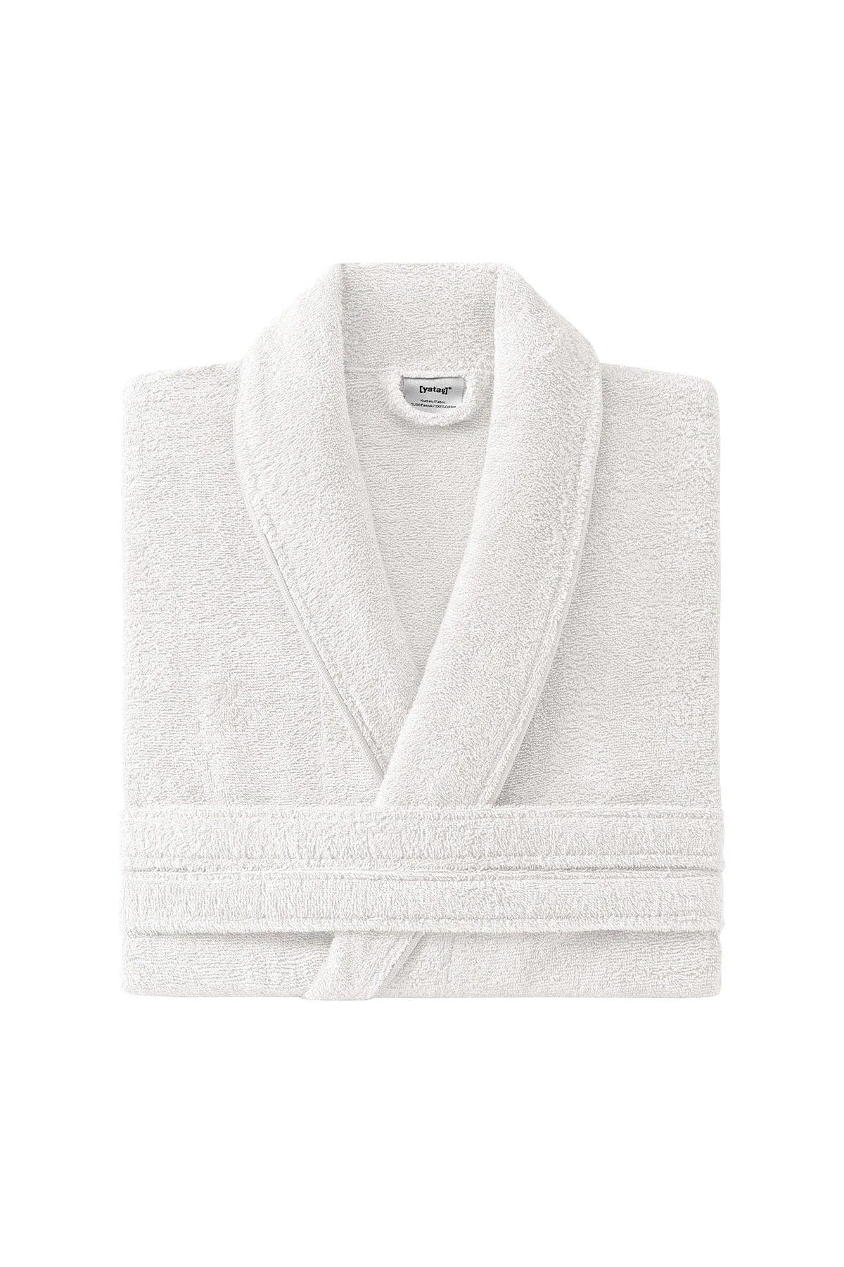 100% cotton terry bathrobe in ecru – ultra-absorbent, lightweight construction