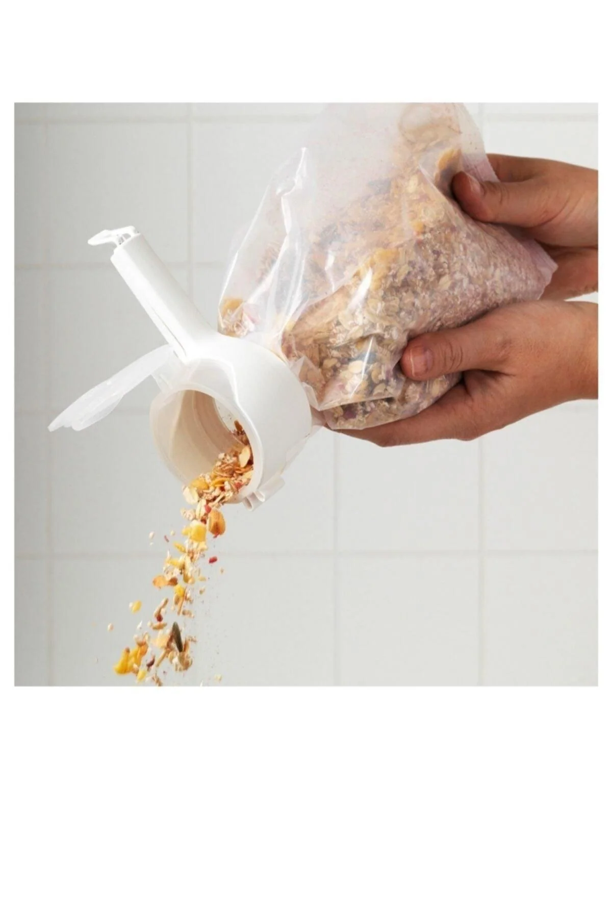 White Polypropylene Airtight Zipper Bag Clip with Lid