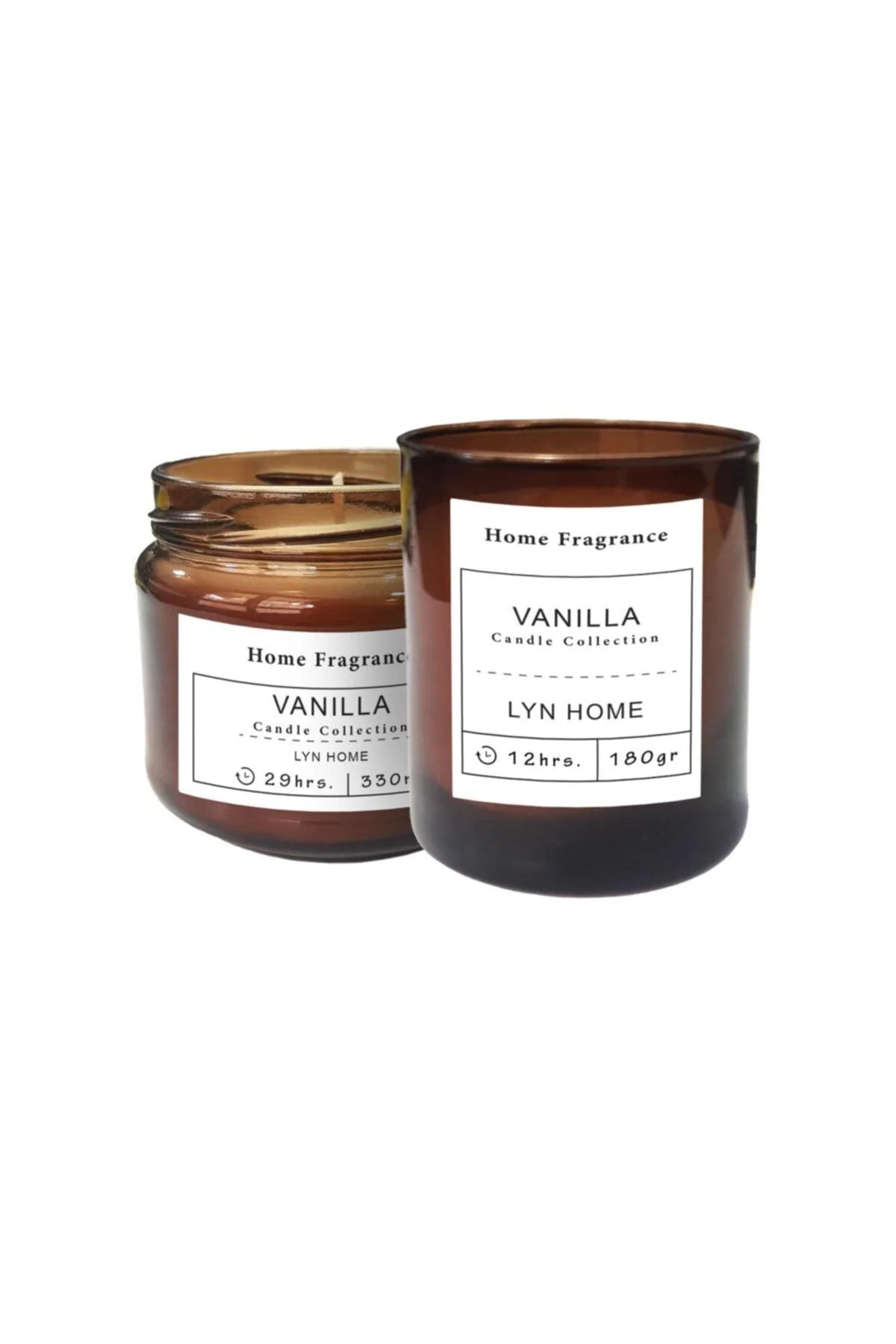 Vanilla Scented Amber Glass Jar Candle – 330 ml